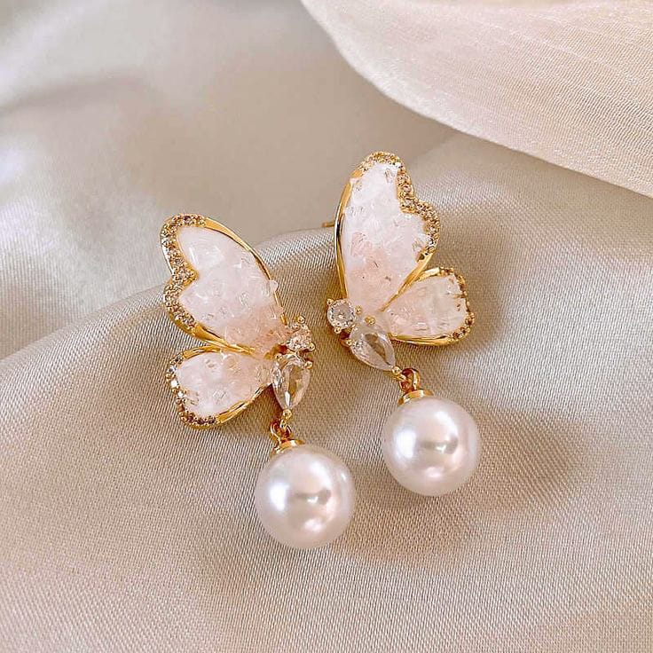 ANNAYA Pearl Drop Earring-pink