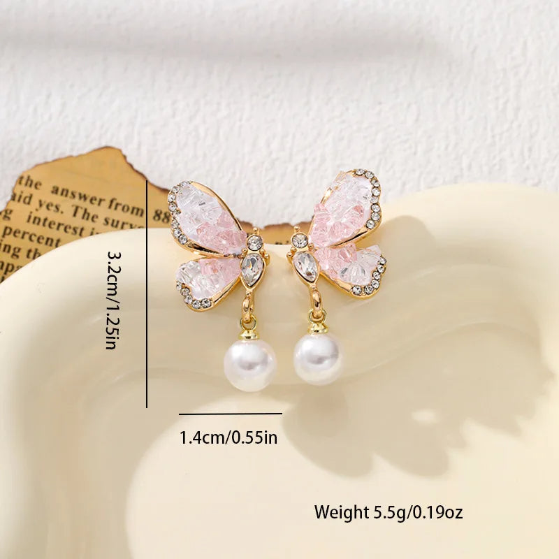ANNAYA Pearl Drop Earring-pink