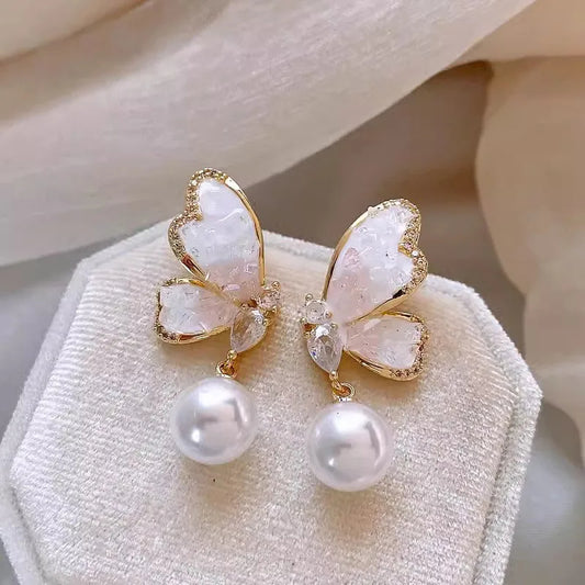 ANNAYA Pearl Drop Earring-pink