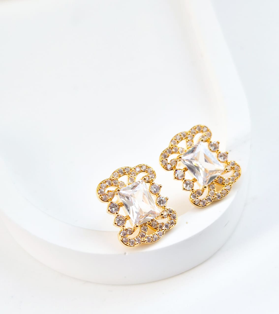 ANNAYA Gold-Plated Crystal Pendant Necklace & Earrings