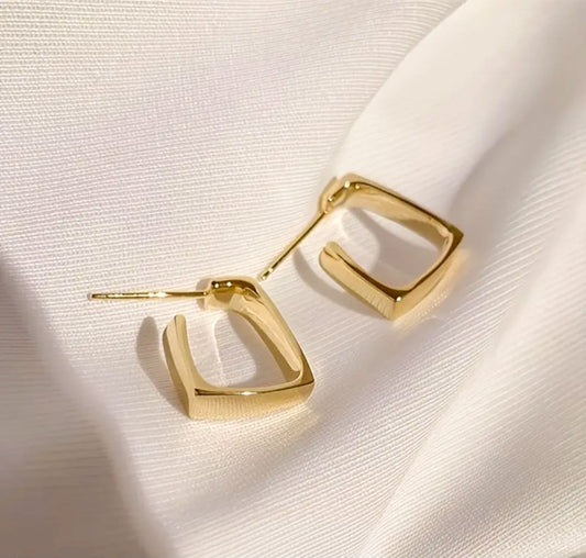 ANNAYA Gold-Plated Geometric Hoop Earrings