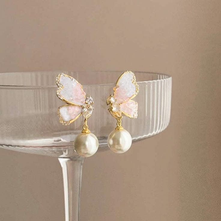 ANNAYA Pearl Drop Earring-pink